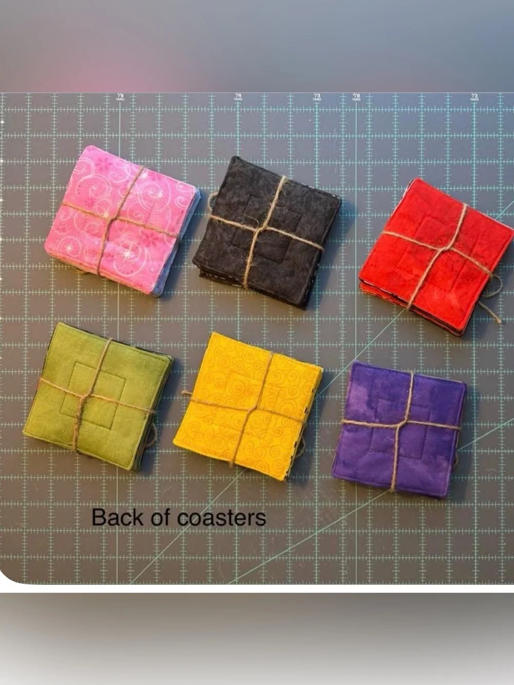 Handmade Fabric Coasters (6) - Home Party Supplies